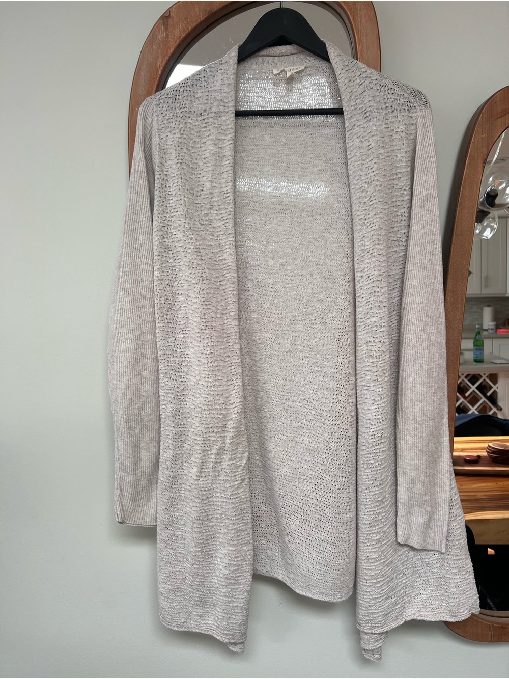 Eileen Fisher Open-Front Cardigan in Light Beige